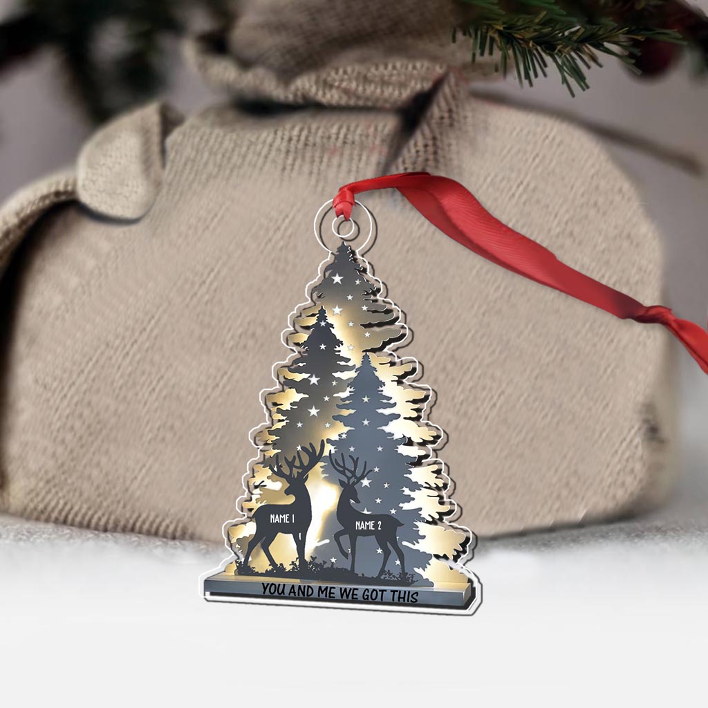 You And Me We Got This - Personalized Christmas Hunting Transparent Ornament