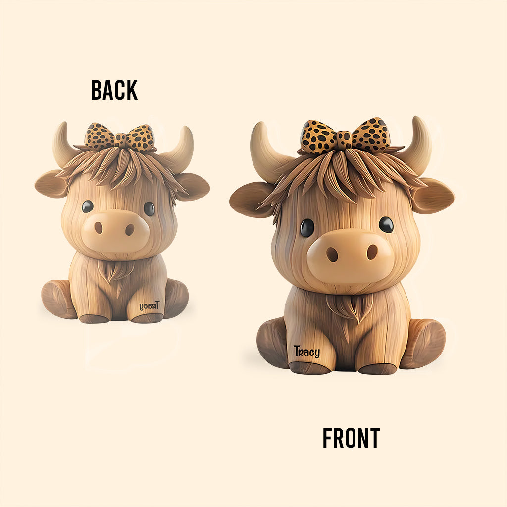 Cute Highland Cow - Personalized Highland Cow Custom Shaped Acrylic Plaque