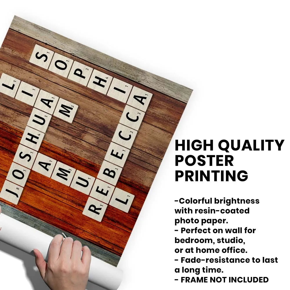 Personalized Family Name Crossword Poster – A Unique Gift for Loved Ones