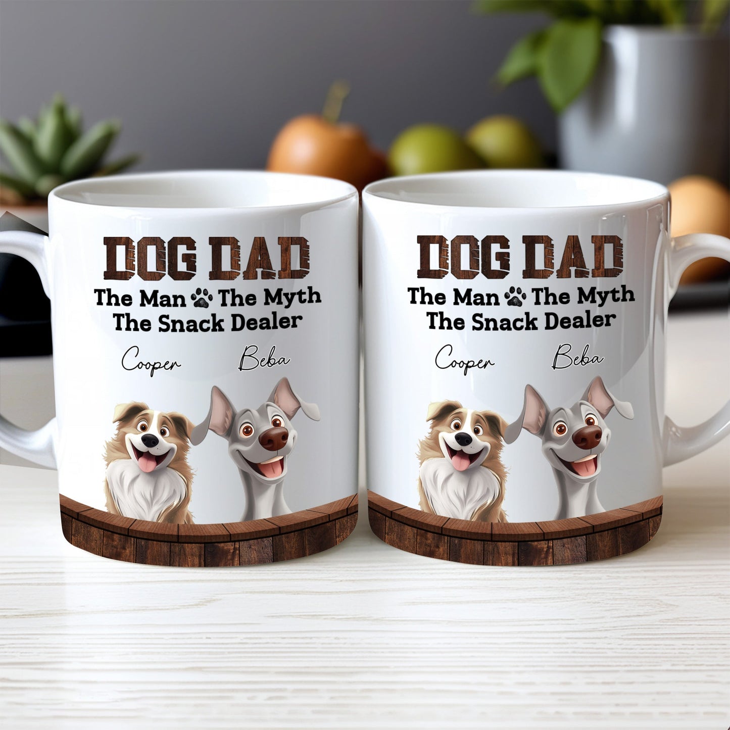 Must-Have Mug for Dog Dads - Custom White Ceramic Mug - Ideal Gift for Couples, Families on Valentine’s or Father’s Day