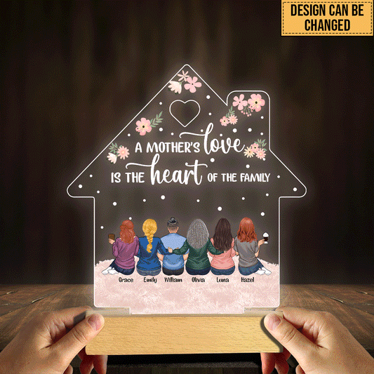 A Mother's Love - Personalized Mother's Day Mother Shaped Plaque Light Base