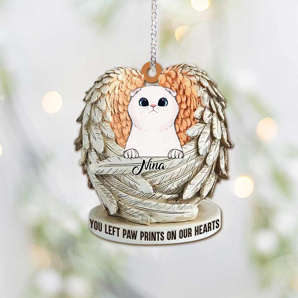 Angels Have Whiskers - Personalized Christmas Cat Ornament (Printed On Both Sides)