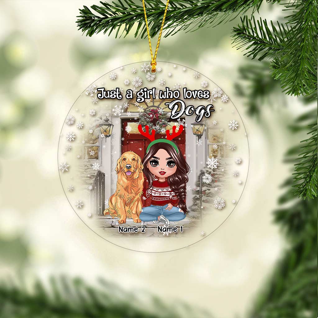 Life Is Better With Dogs - Personalized Christmas Dog Transparent Ornament