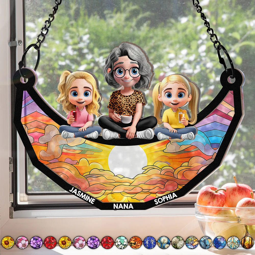 Customized Family Bond Ornament – Personalized Wood and Acrylic Swing Design for Mother’s Day