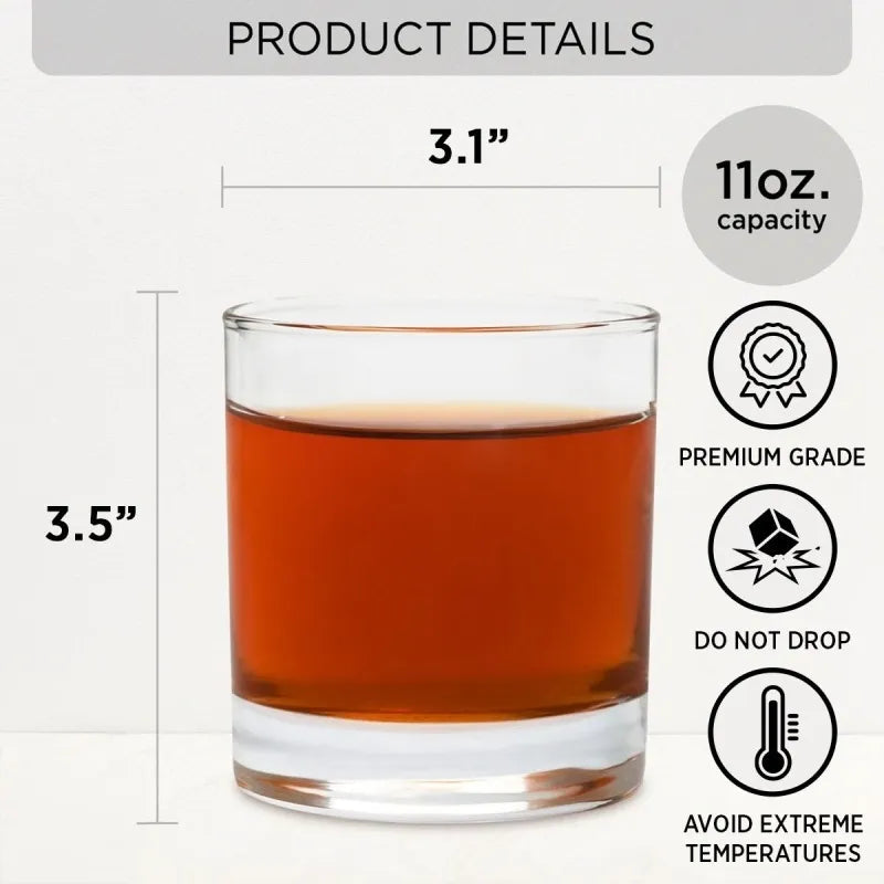 Personalized Whiskey Glass Legend Since Custom Gift for Husband Daddy Grandpa - Gold Feather Bar Look