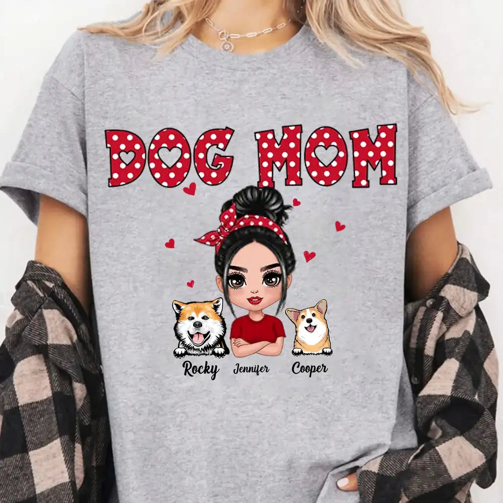 Dog Mom Shirt With Custom Pets – Cute Personalized Cloth Gift for Pet Lovers
