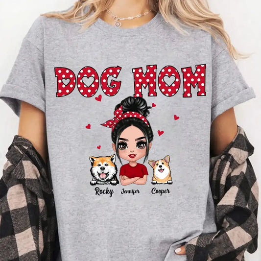 Dog Mom Shirt With Custom Pets – Cute Personalized Cloth Gift for Pet Lovers