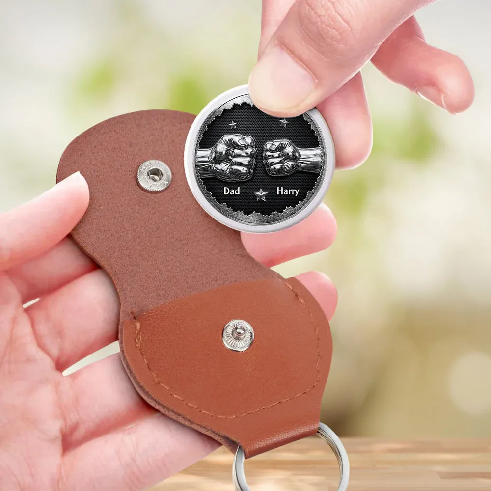 Pocket Hug With Encouraging Message, Custom Keepsake Gift From Dad To Son, Carry A Fist Bump Reminder Anywhere