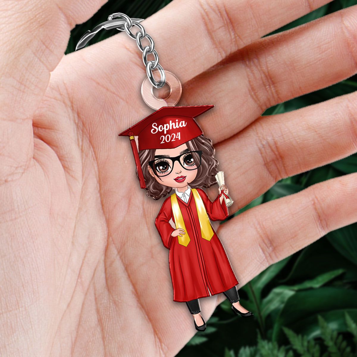 Personalized Graduation Acrylic Keychain, Creative Gift for Classmates, Heartwarming Graduation Gift from Parents