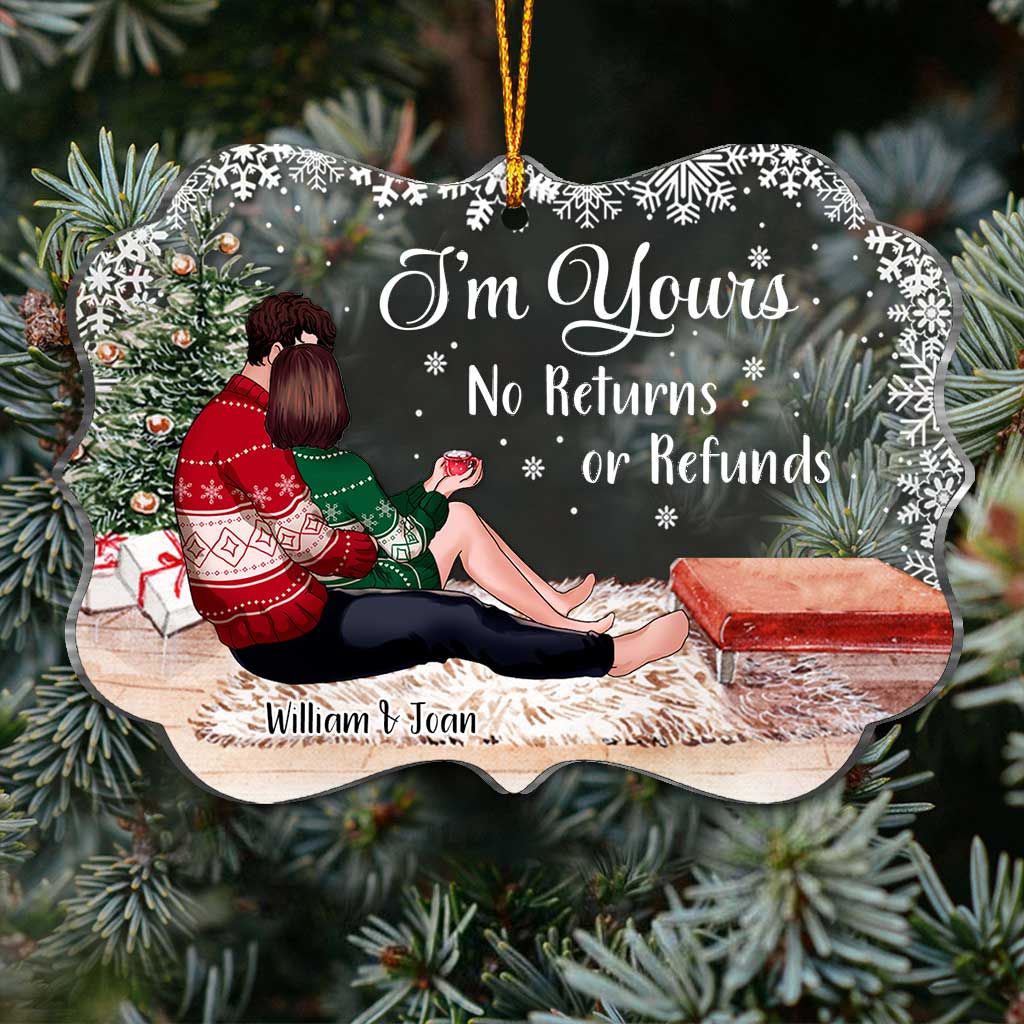 I'm Yours - Personalized Christmas Couple Transparent Ornament