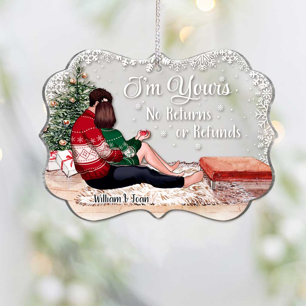 I'm Yours - Personalized Christmas Couple Transparent Ornament
