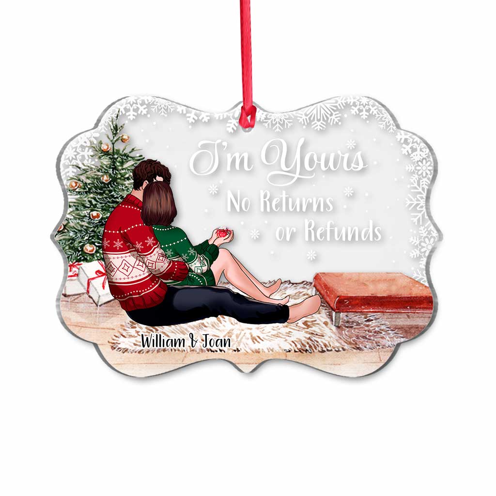 I'm Yours - Personalized Christmas Couple Transparent Ornament