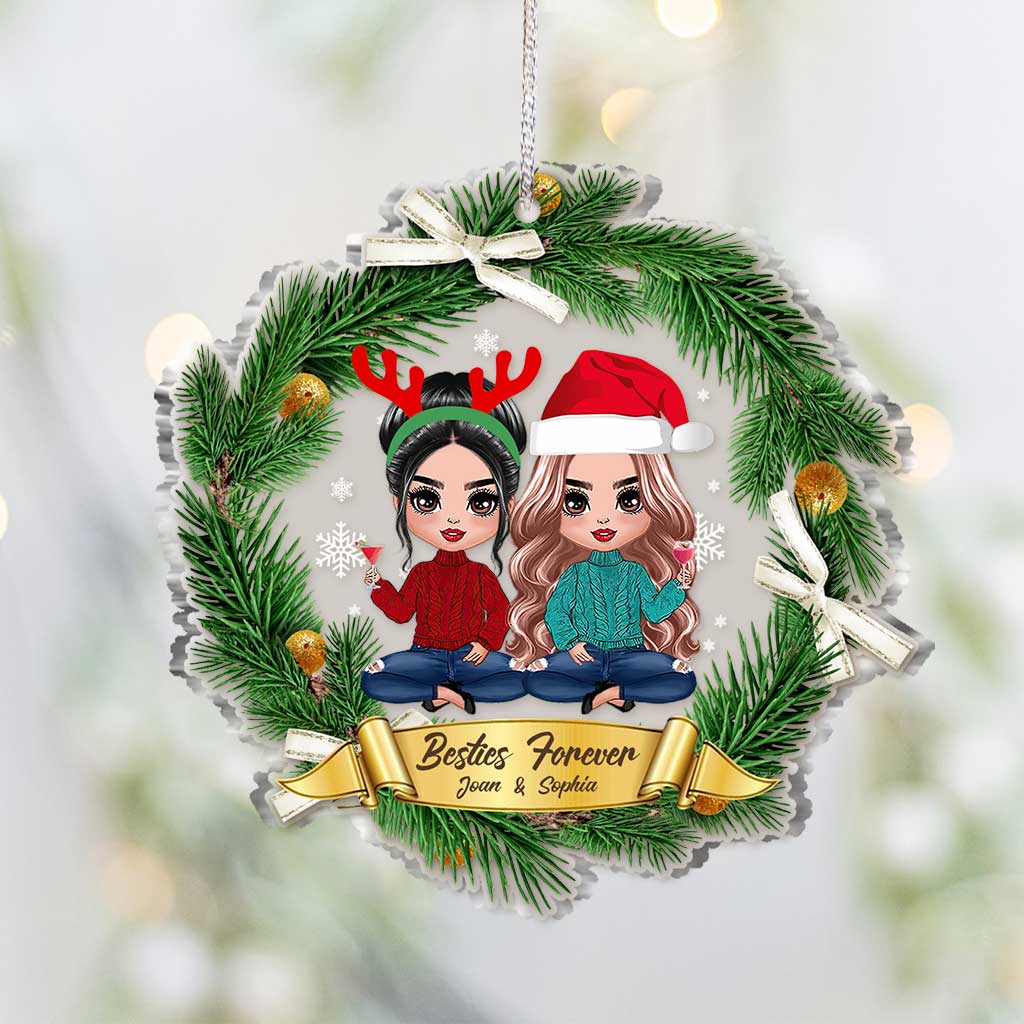 Besties Forever - Personalized Christmas Bestie Transparent Ornament