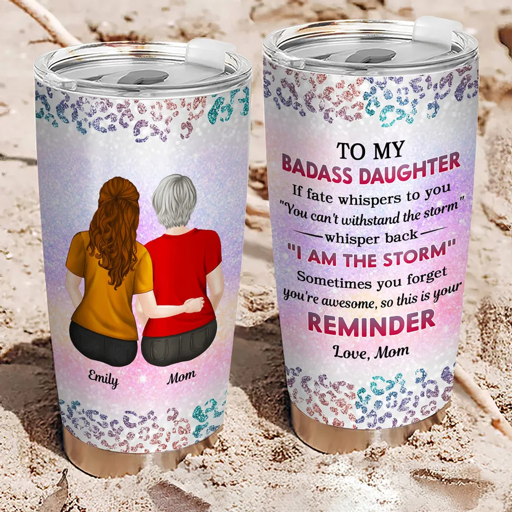 Insulated Travel Tumbler Mother and Daughter Design High Clarity Sentimental Gift Choice