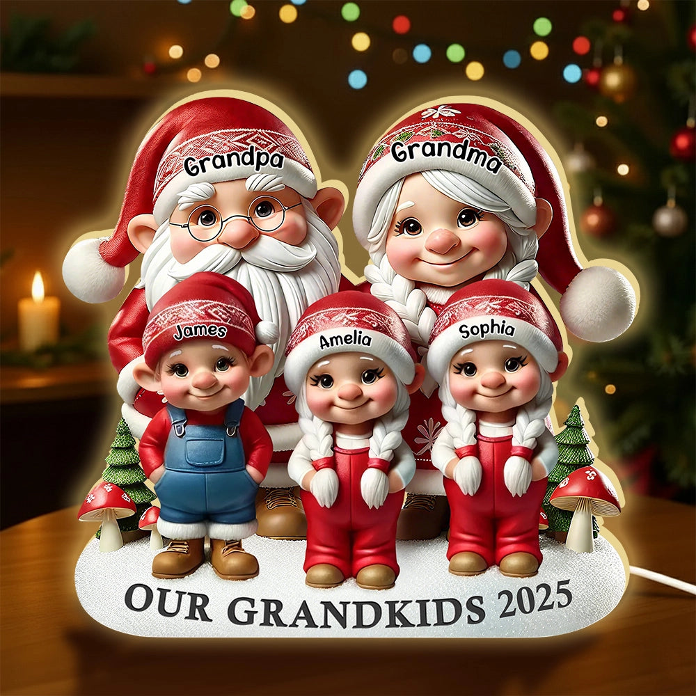 Christmas Acrylic Light Box, Custom Family Characters, Warm Glow Mantel Decor, Unique Gift for Grandma & Grandpa