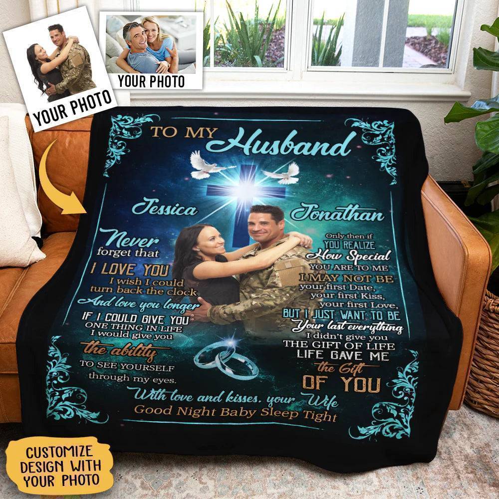 Personazlied Custom Gift For Husband - Never Forget That I Love You - Fleece/Sherpa Blanket