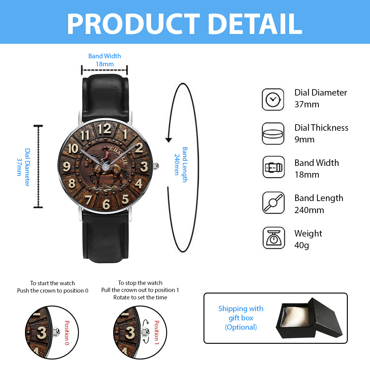 Cool Cowboy - Personalized Western Outfit Hand Watch