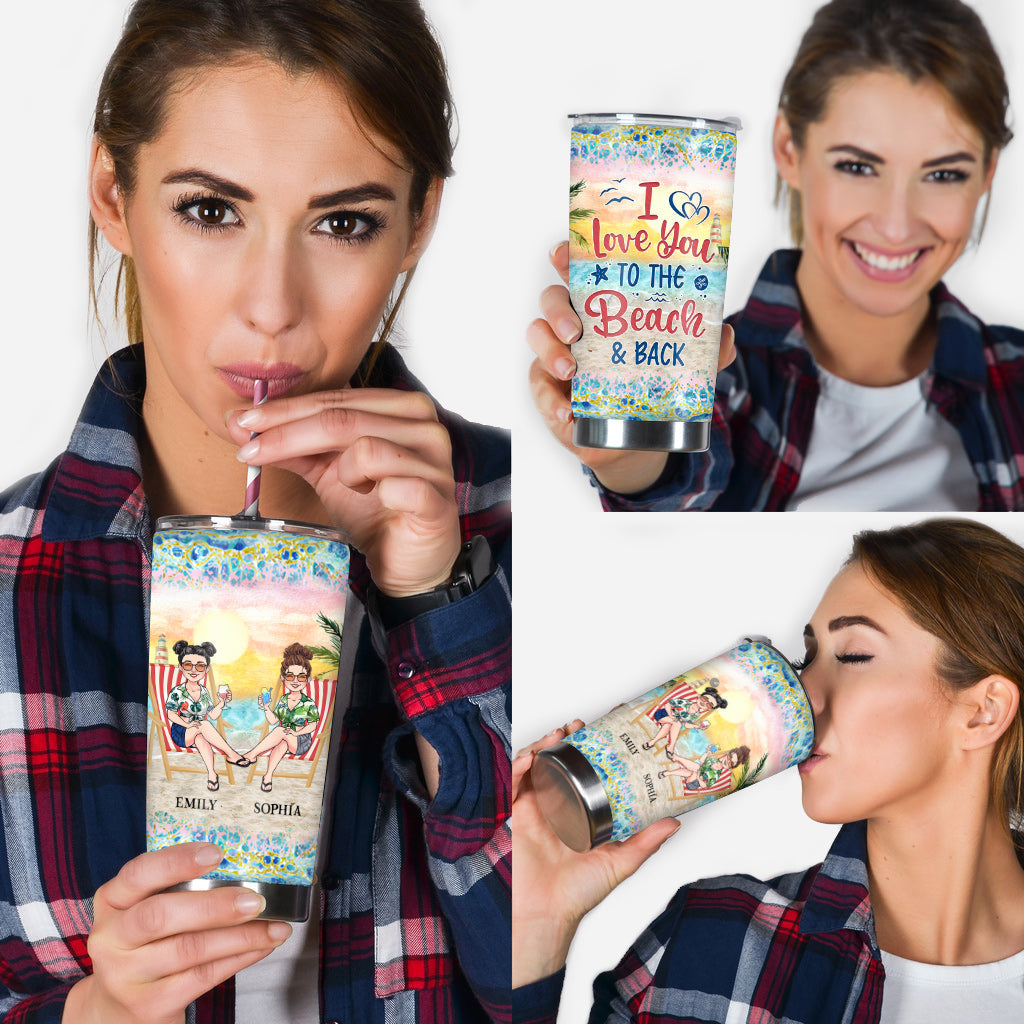 I Love You To The Beach And Back - Personalized Sea Lover Tumbler