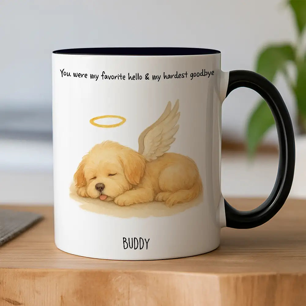 White Ceramic Pet Memorial Mug – Personalized Sympathy Gift