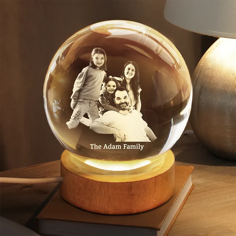 Personalized Globe Lamp with Custom Photo – Cozy Night Light Keepsake & Unique Gift for Family and Friends