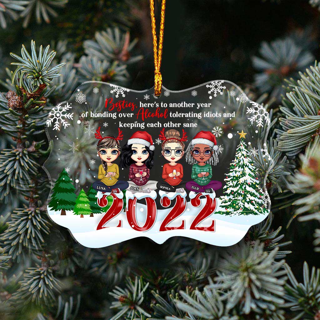 Besties - Personalized Christmas Bestie Transparent Ornament