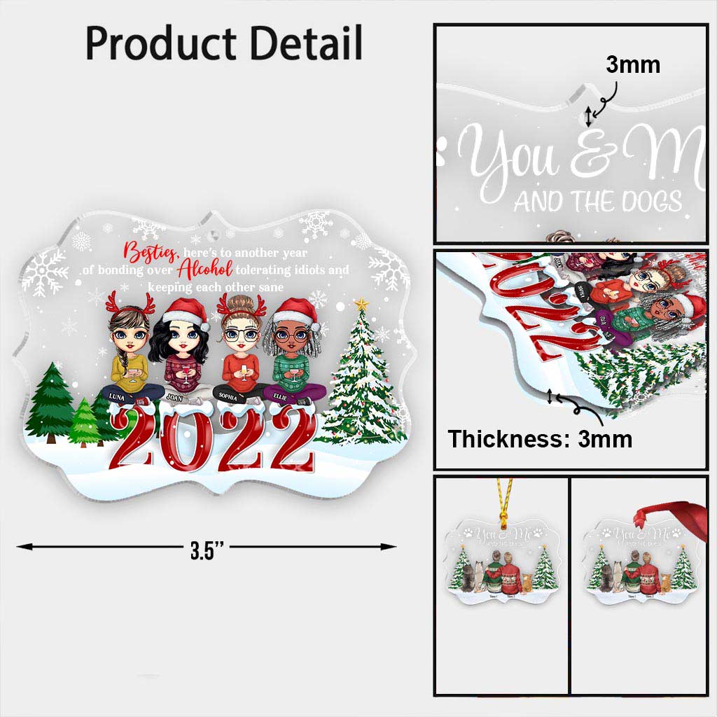 Besties - Personalized Christmas Bestie Transparent Ornament