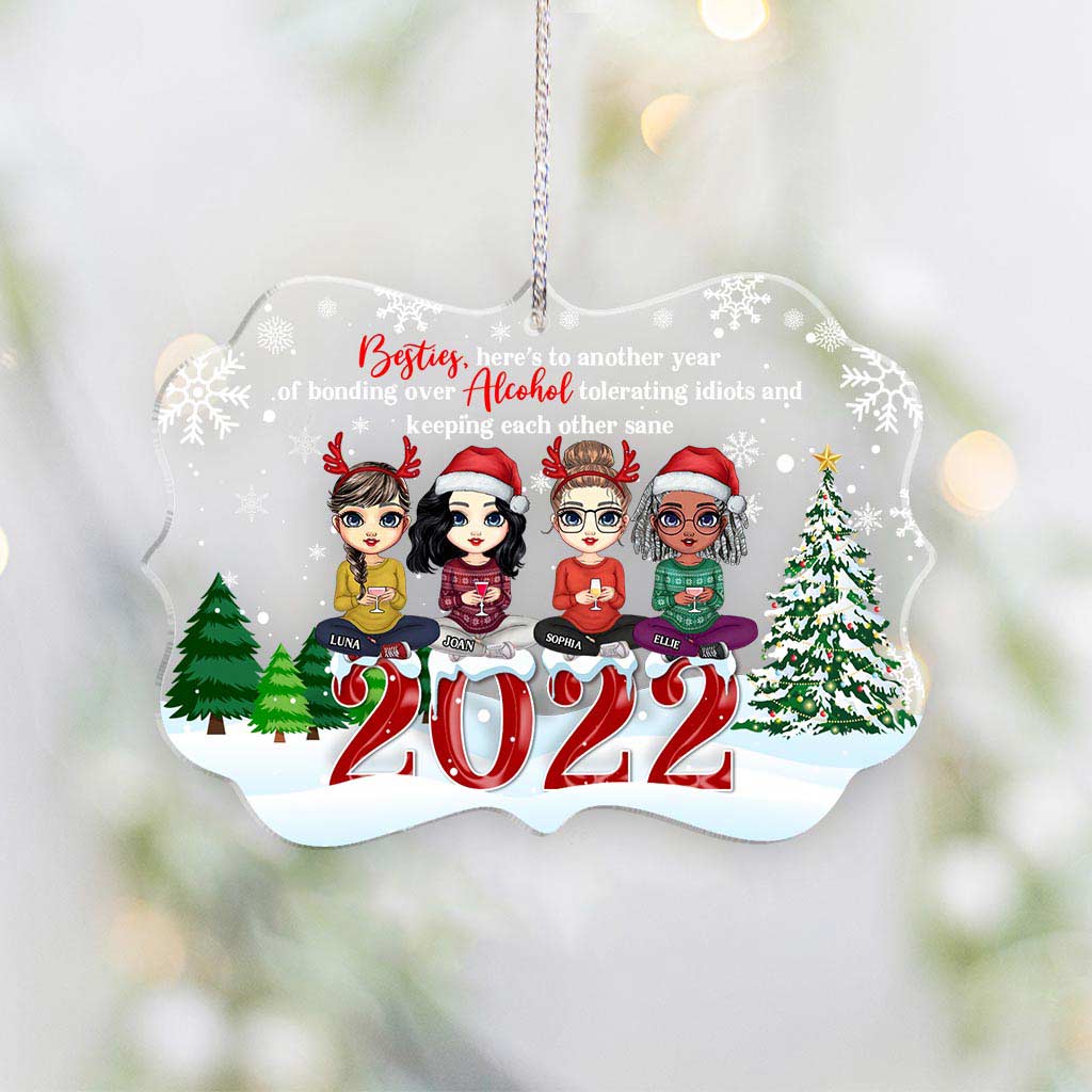 Besties - Personalized Christmas Bestie Transparent Ornament