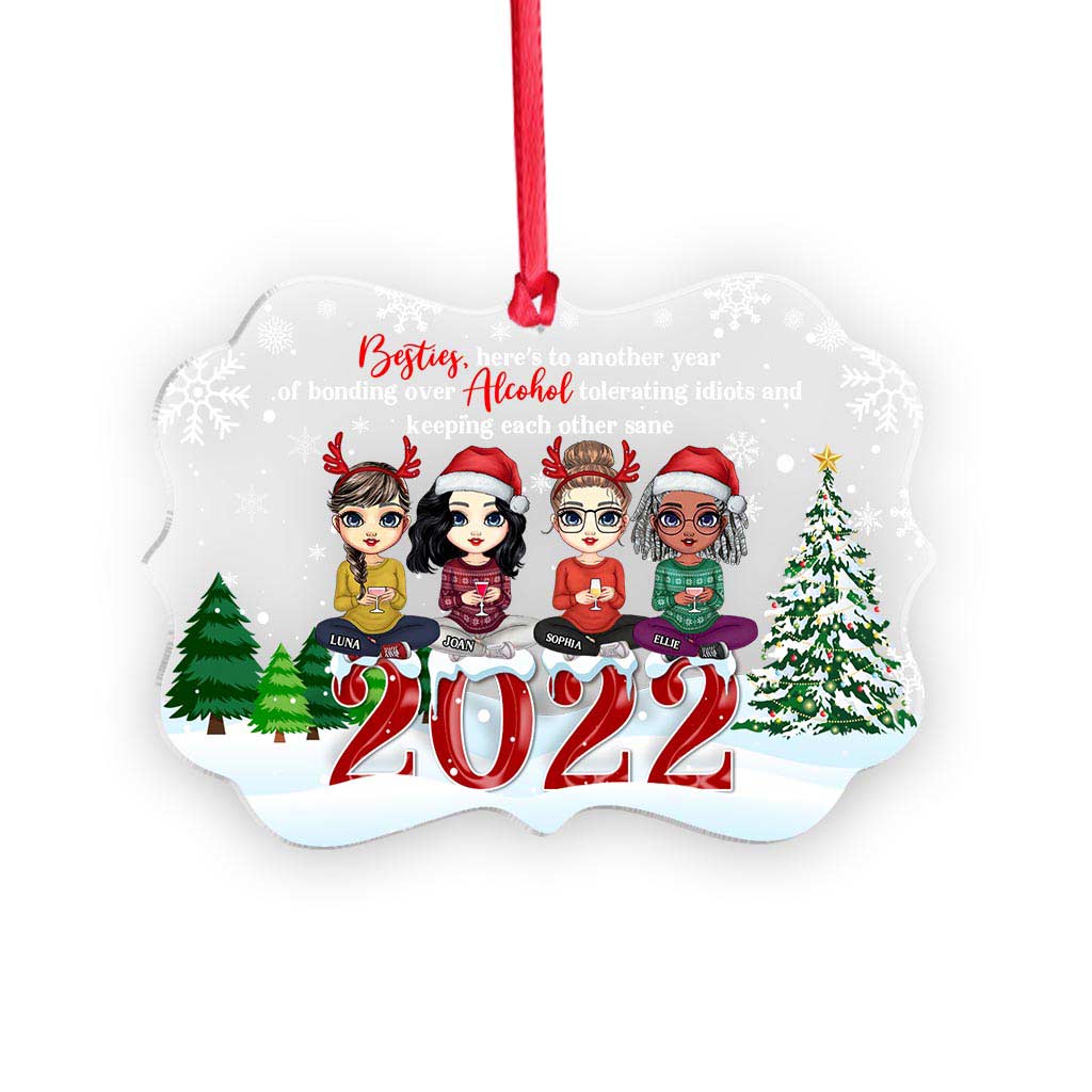 Besties - Personalized Christmas Bestie Transparent Ornament