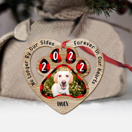No Longer By Our Sides Forever In Our Hearts - Dog gift for who lose dog - Personalized Ornament