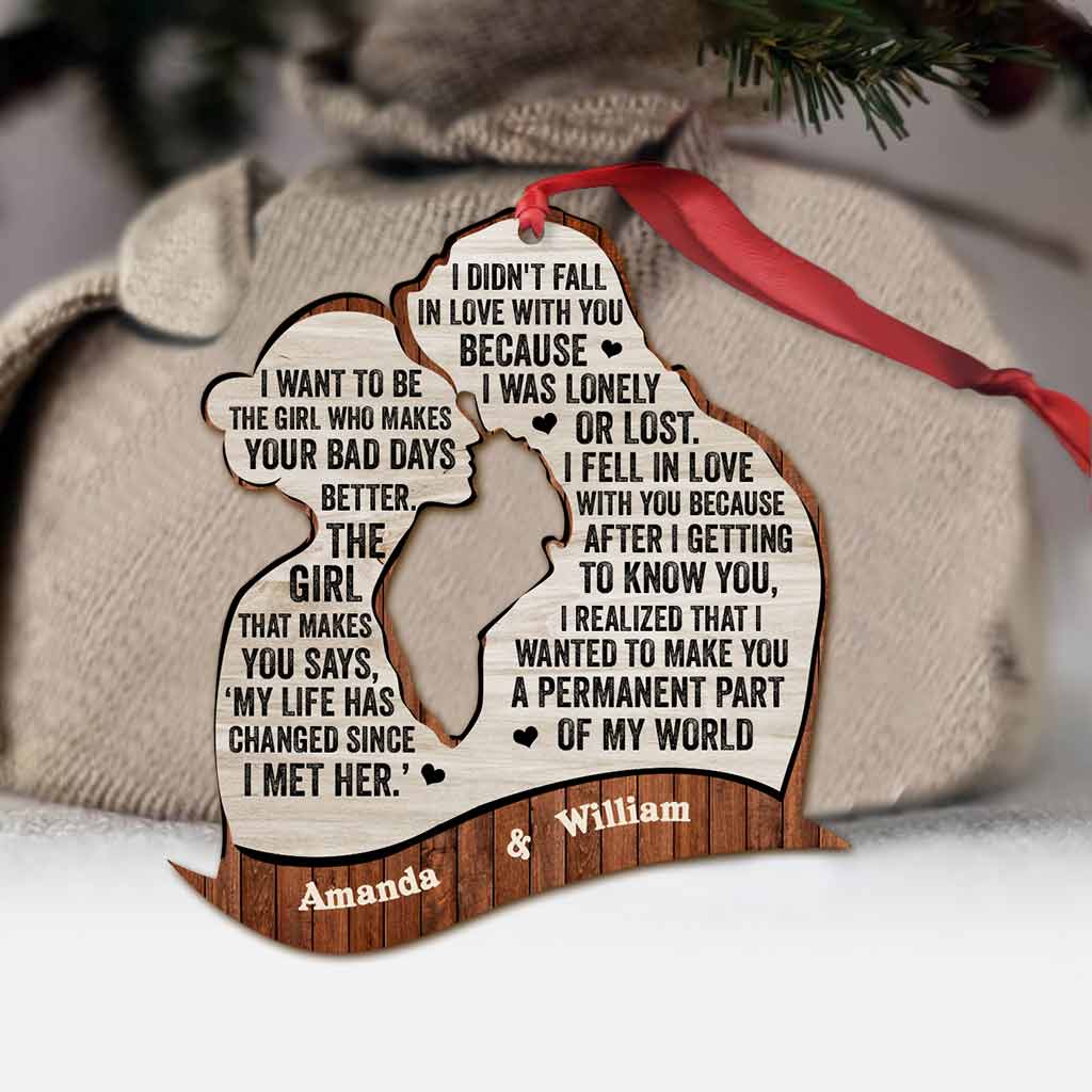 I Wanted To Make You A Permanent Part Of My World - Personalized Couple Ornament (Printed On Both Sides)