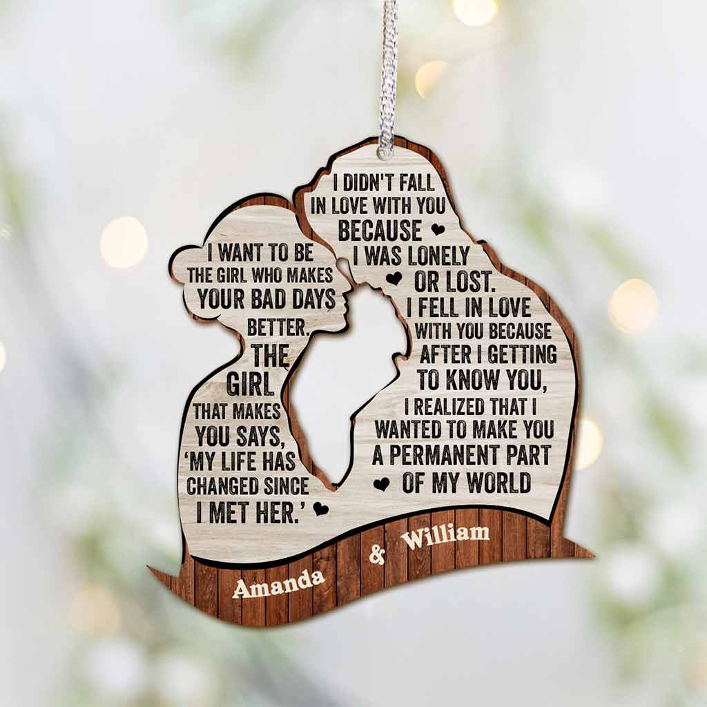 I Wanted To Make You A Permanent Part Of My World - Personalized Couple Ornament (Printed On Both Sides)