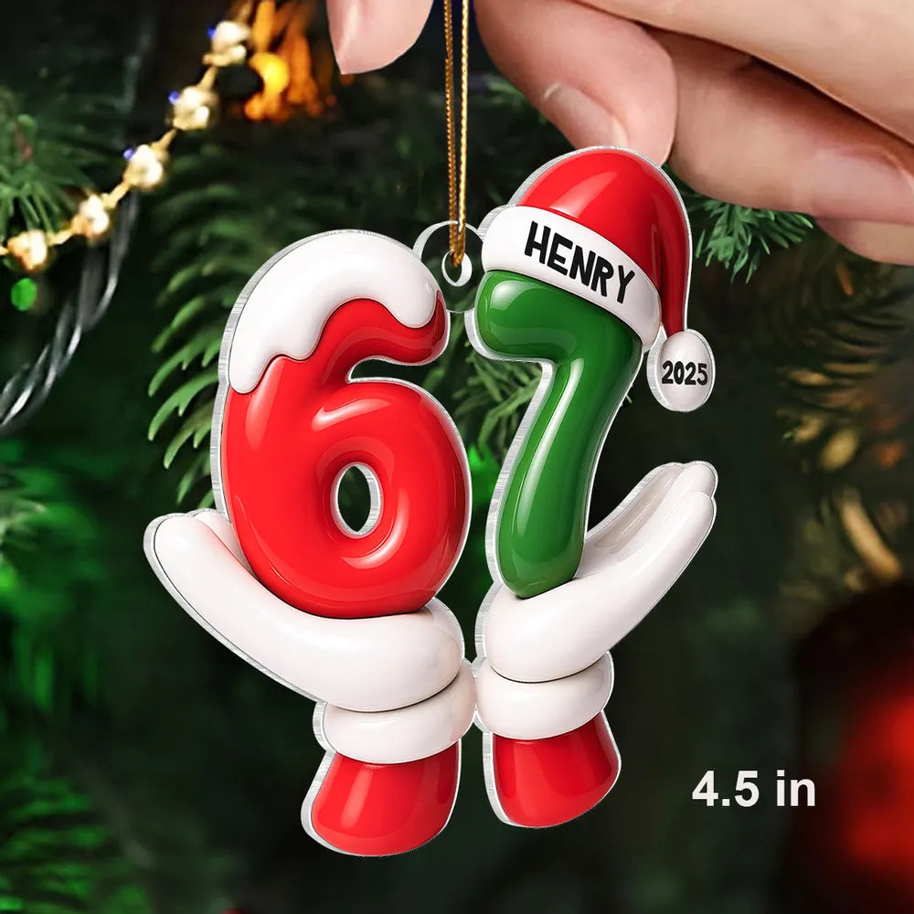 Personalized 67 Christmas Ornament with Name and Year – Fun Personalized Gift for Kids and Families