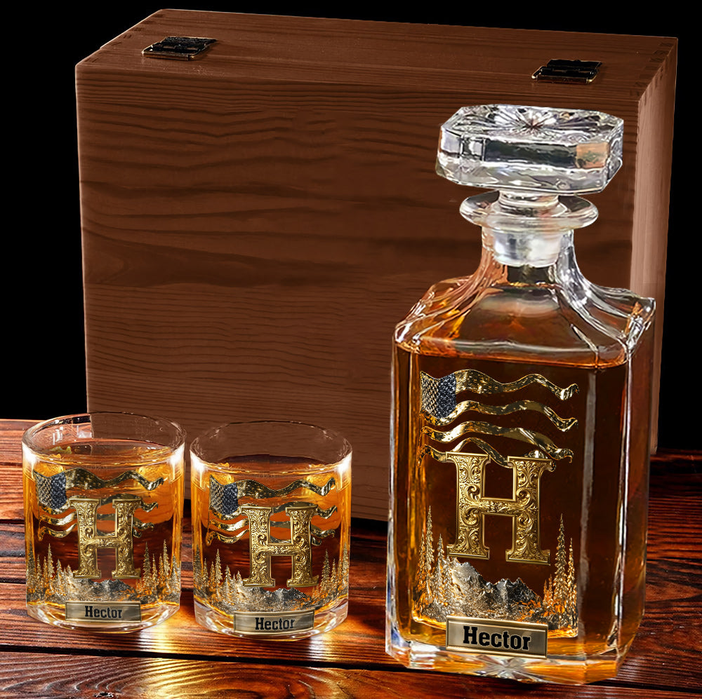 Alphabet Initial For Whiskey, Bourbon... Lovers - Personalized Whisky Whiskey Glass