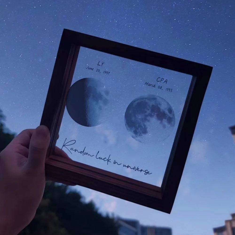 Starry Love - Customized Moon Phases LED Light Frame - A Romantic Universe-Inspired Gift for Anniversaries & Valentine's