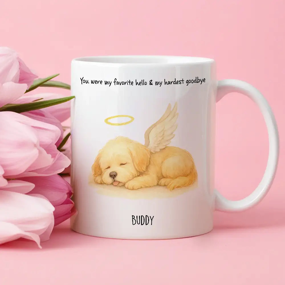 White Ceramic Pet Memorial Mug – Personalized Sympathy Gift