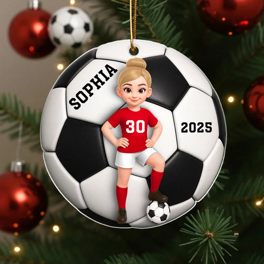Soccer Acrylic Ornament with Dynamic Design – A Thoughtful Gift for Sports Fans and Kids