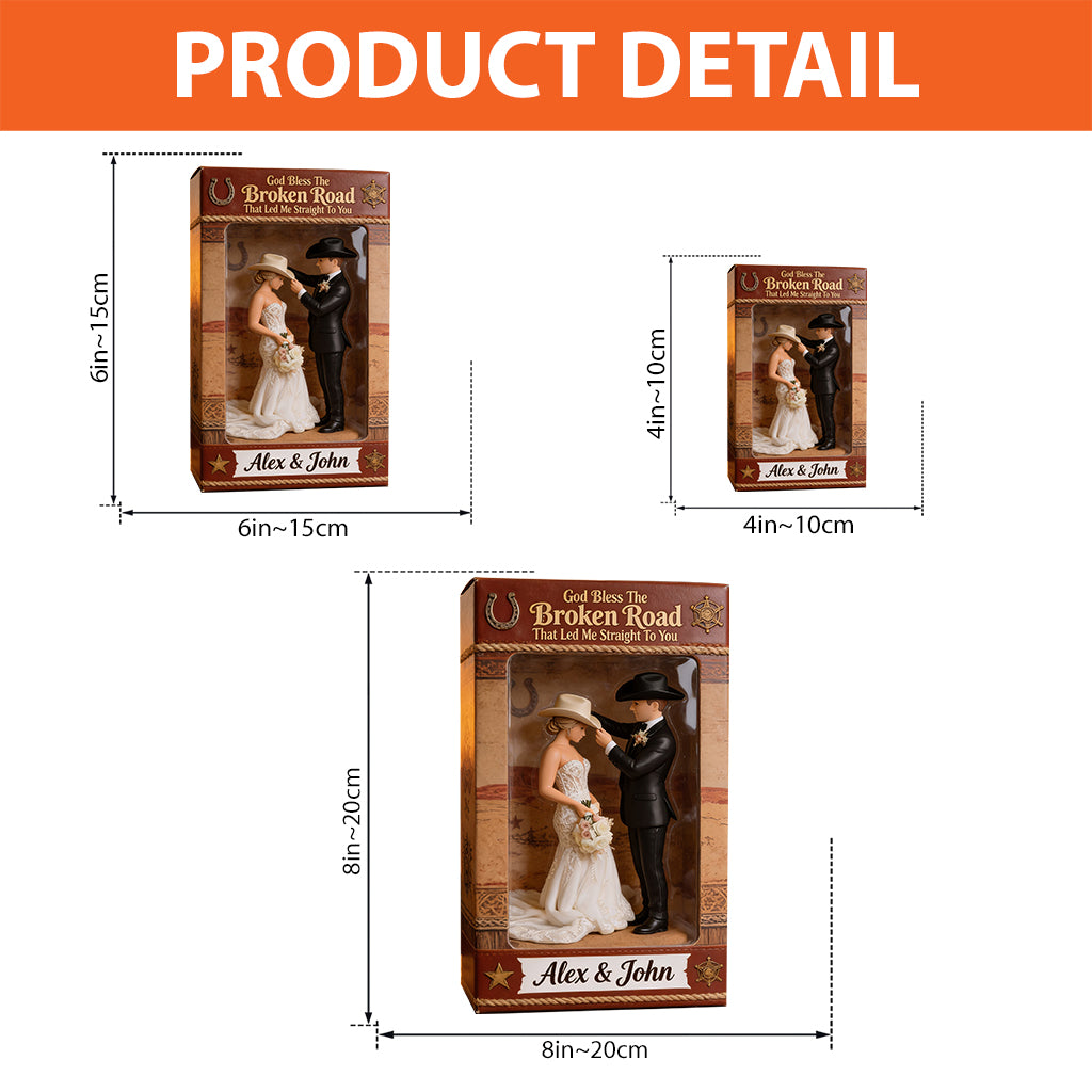 Cowboy & Cowgirl Couple, Western House Decoration, God Bless The Broken Road - Personalized Western Outfit Custom Shaped Acrylic Plaque