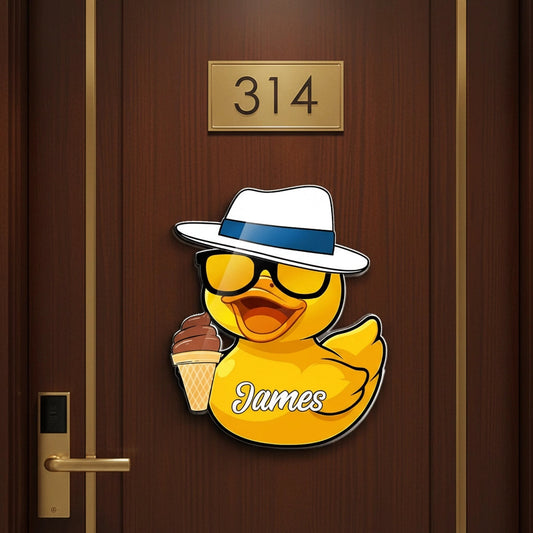 Cute Cruise Duck Door Magnet With Custom Name Bright Cabin Door Decor Funny Vacation Keepsake Gift for Family