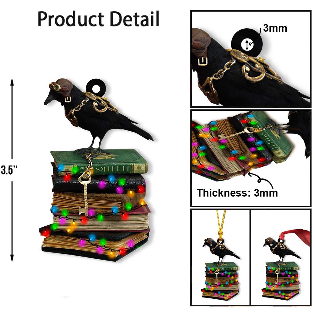 Knowledge Keeper - Christmas Book Ornament (Printed On Both Sides)