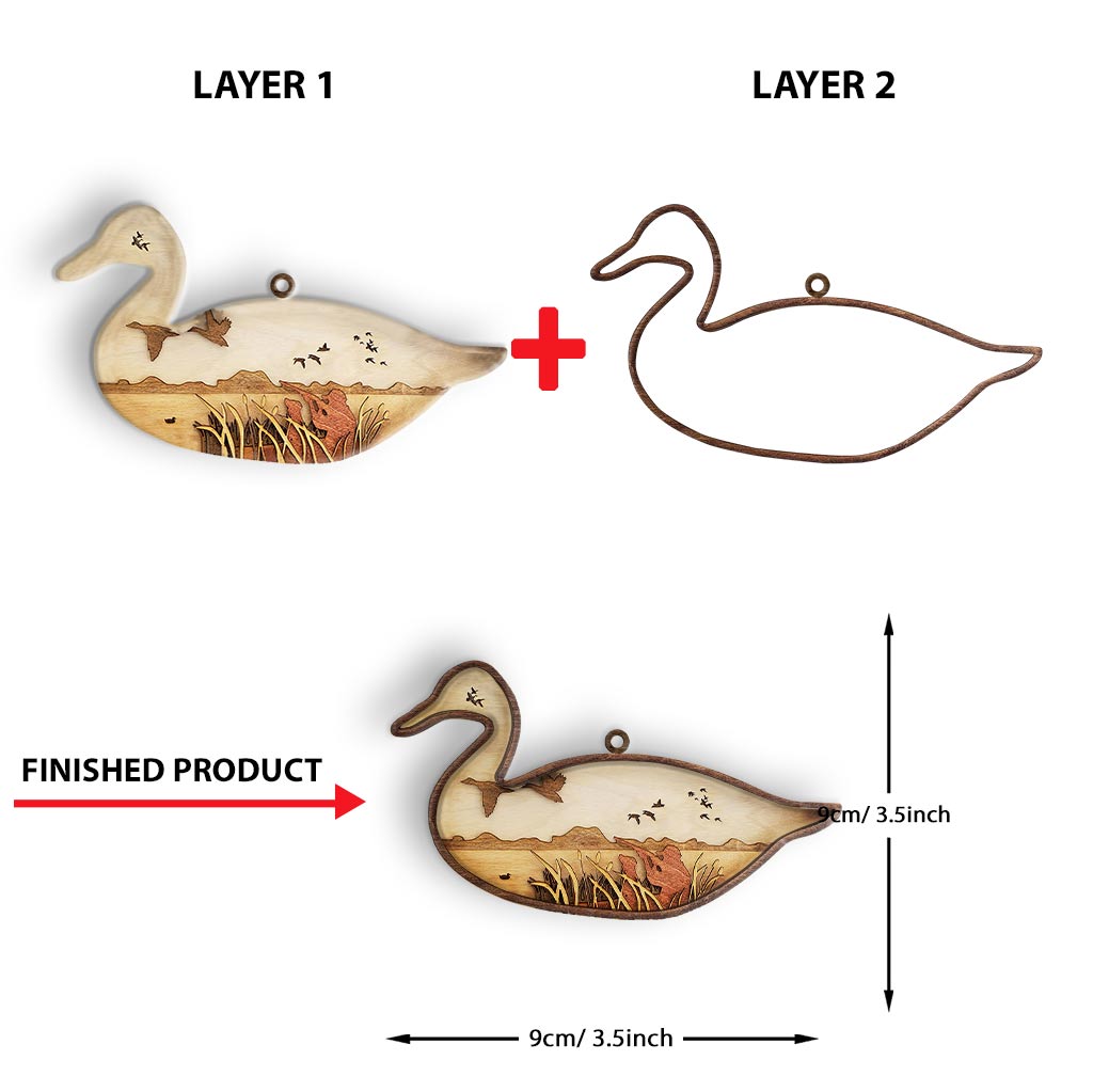 Duck Hunting - Christmas Layered Wood Ornament
