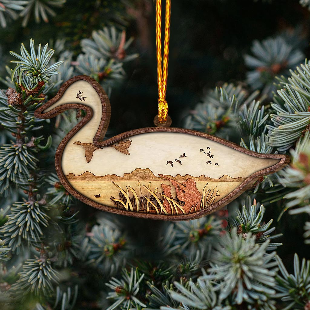 Duck Hunting - Christmas Layered Wood Ornament