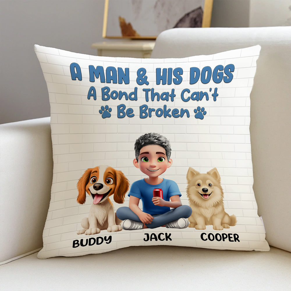 Personalized Square Pillow for Dog Moms and Dads – ‘Best Dog Mom/Dad Ever’ with Customizable Dog and Name
