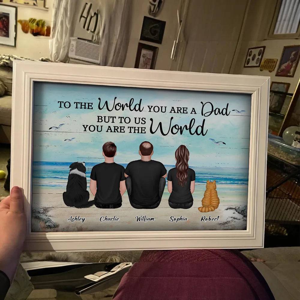 Dad And Sons Daughters Retro Vintage Beach Personalized Poster, Heartfelt Father's Day Gift For Dad, For Husband