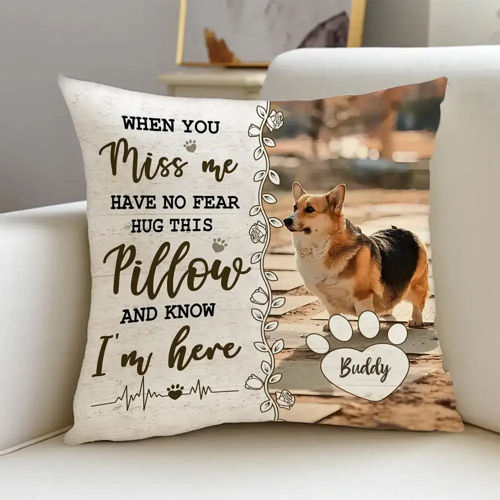 Personalized Pet Memorial Pillow with Custom Photo & Name