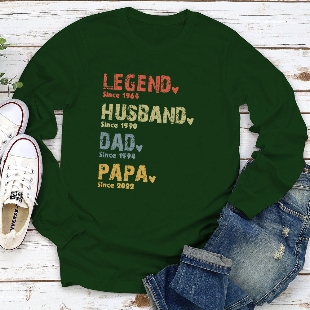 Legend Husband Dad Papa Classic Tee, Personalized Family Quote Shirt, Meaningful Unique Gift for Dad or Grandpa