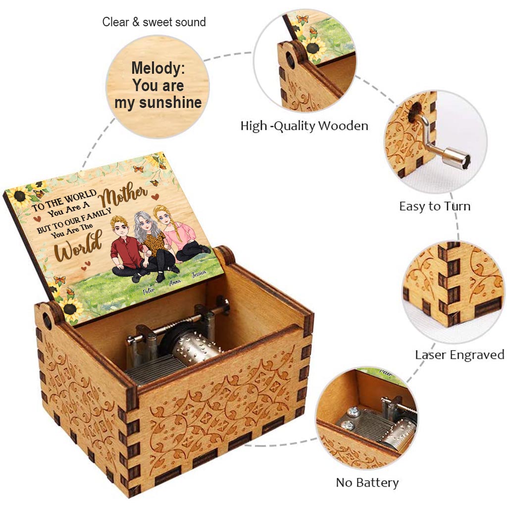To The World You Are A Mother - Personalized Mother's Day Mother Hand Crank Music Box