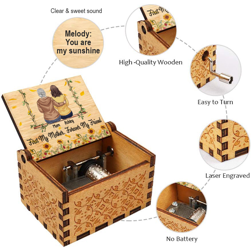 First My Mother - Personalized Mother's day Mother Hand Crank Music Box