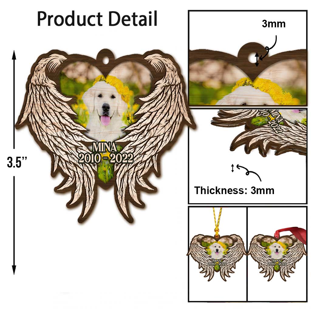 No Longer By My Side - Personalized Christmas Dog Ornament (Printed On Both Sides)