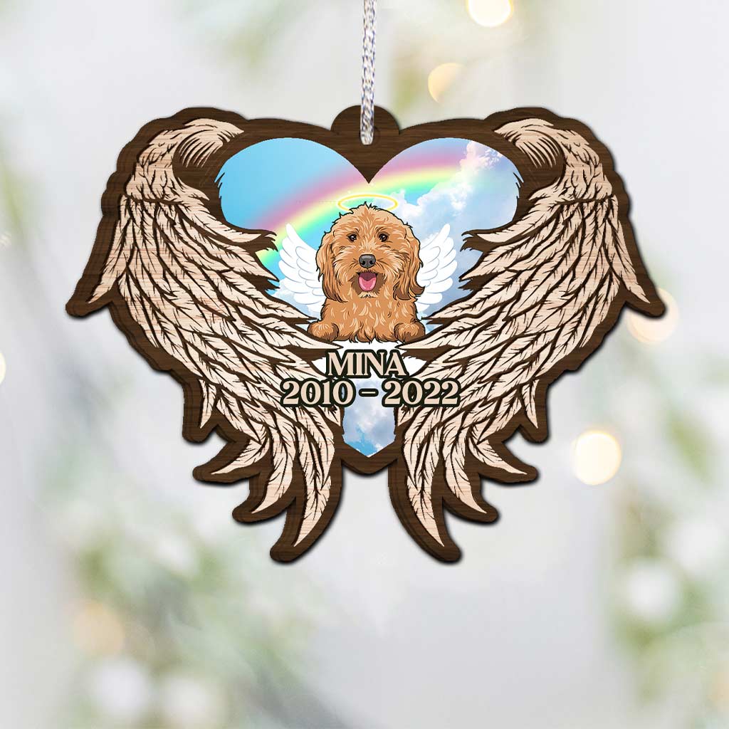 I Will Hold You in My Heart - Personalized Christmas Dog Ornament (Printed On Both Sides)
