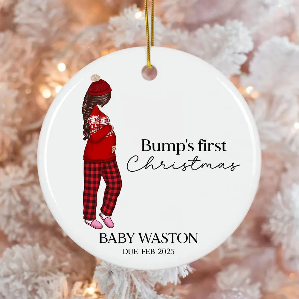 Personalized Ceramic Ornament for Mom-to-Be Christmas Keepsake